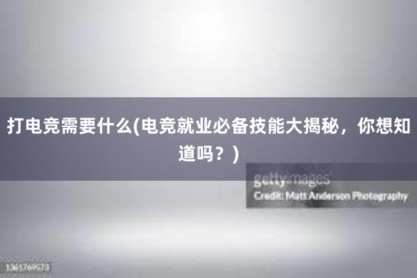 打电竞需要什么(电竞就业必备技能大揭秘，你想知道吗？)