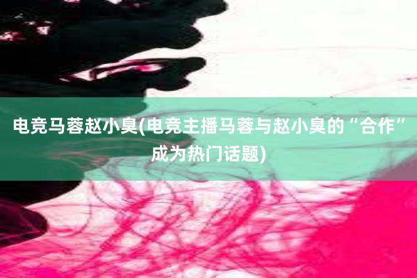 电竞马蓉赵小臭(电竞主播马蓉与赵小臭的“合作”成为热门话题)