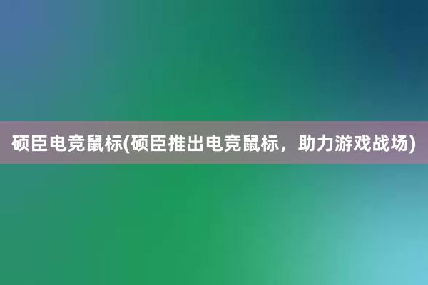 硕臣电竞鼠标(硕臣推出电竞鼠标，助力游戏战场)