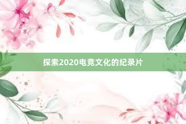 探索2020电竞文化的纪录片