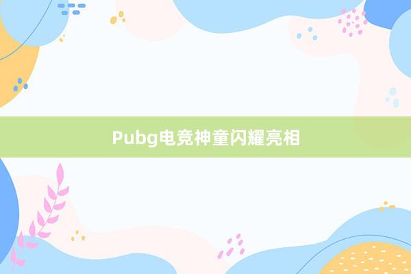 Pubg电竞神童闪耀亮相