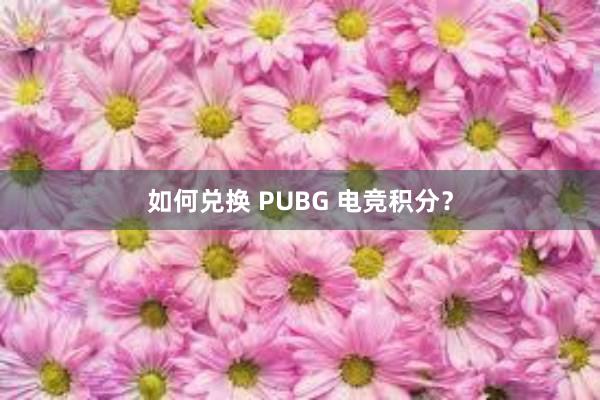 如何兑换 PUBG 电竞积分？