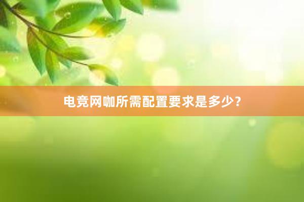 电竞网咖所需配置要求是多少？