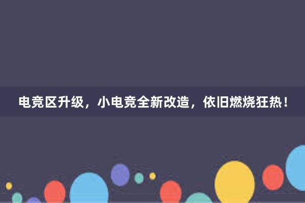 电竞区升级，小电竞全新改造，依旧燃烧狂热！