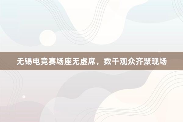 无锡电竞赛场座无虚席，数千观众齐聚现场