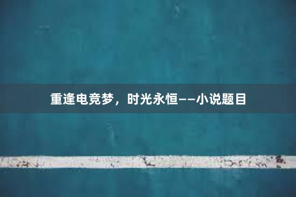 重逢电竞梦，时光永恒——小说题目