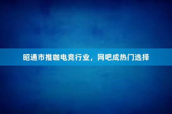 昭通市推咖电竞行业，网吧成热门选择