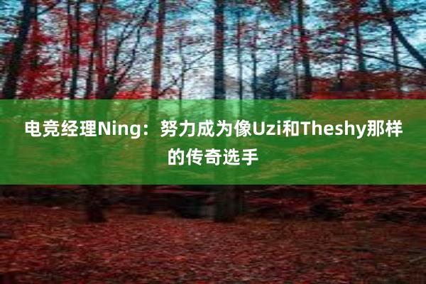 电竞经理Ning：努力成为像Uzi和Theshy那样的传奇选手