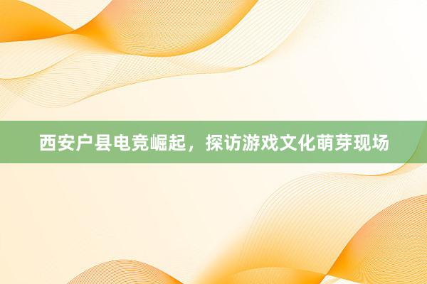 西安户县电竞崛起，探访游戏文化萌芽现场