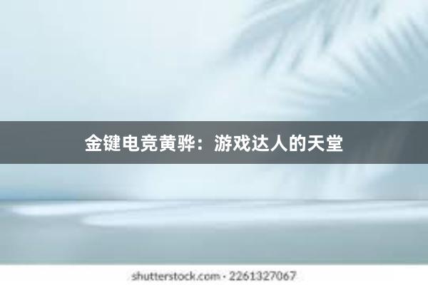 金键电竞黄骅：游戏达人的天堂